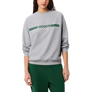 Lacoste Logo Fleece Loungewear Sweatshirt(Silver Chine/Green)
