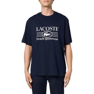 Lacoste Men’s Classic Fit Cotton Print T-Shirt(Navy Blue)
