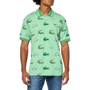Lacoste Men’s Golf Crocodile Print Polo Shirt(Green/Multicolor)