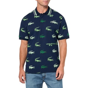 Lacoste Men’s Golf Crocodile Print Polo Shirt(Navy Blue/Navy Blue/Flour)