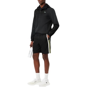 Lacoste Mens Lightweight Colorblock Stripe Tennis Shorts(Black/Khaki/White)