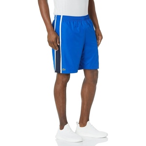 Lacoste Mens Lightweight Colorblock Stripe Tennis Shorts(Lazuli Blue/Navy Blue/White)