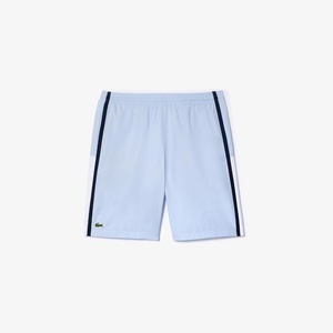 Lacoste Mens Lightweight Colorblock Stripe Tennis Shorts(Phoenix Blue/White/Navy Blue)