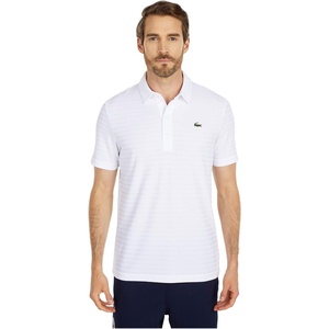 Lacoste Mens Sport Short Sleeve Jacquard Techincal Polo Shirt(White)