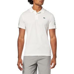 Lacoste Men’s Sport Ultra-Dry Branded Stripe Tennis Polo(Flour)