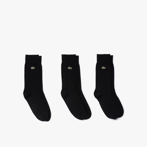 Lacoste Unisex 3-Pack Long Socks(Black)
