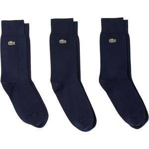Lacoste Unisex 3-Pack Long Socks(Navy Blue)