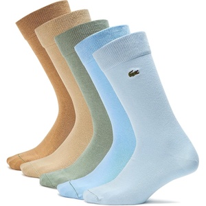 Lacoste Unisex 5-Pack Cotton Socks(Brown / Green / Blue)