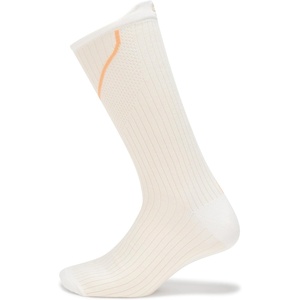 Lacoste Unisex Mid-Calf Cotton Socks, 35-38, White/Beige/Orange