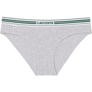 Lacoste Women’s Contrast Waist Stretch Cotton Briefs(Silver Chine)