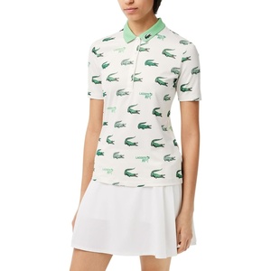 Lacoste Women’s Sport Golf Crocodile Print Polo Shirt(Flour/Liamone)