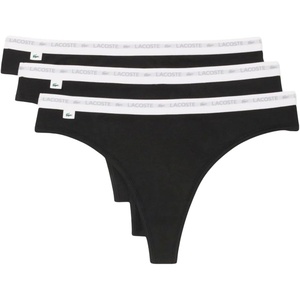 Lacoste Women’s Stretch Cotton String Briefs(New Black)