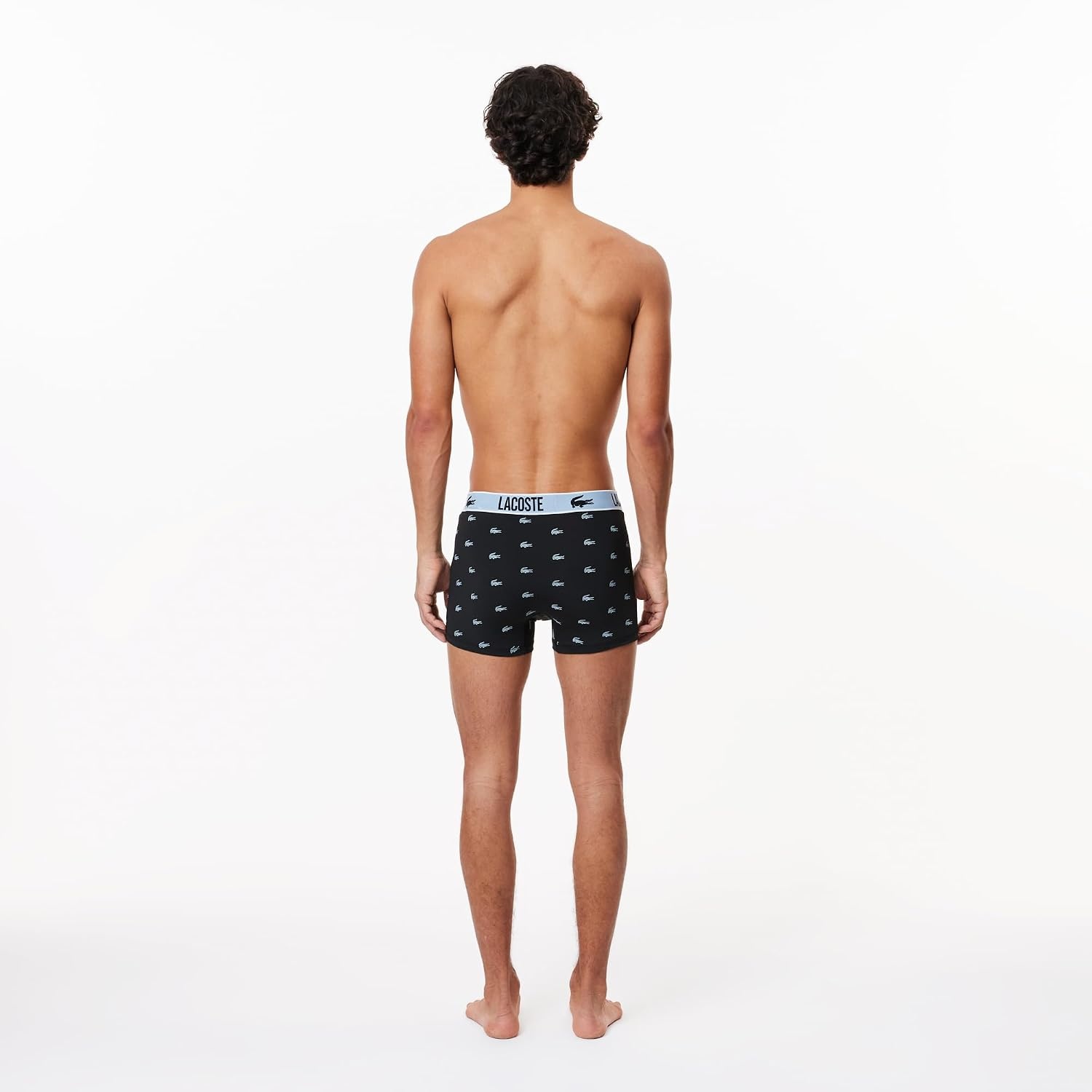 image:imageLacoste 3Pack All Over Print Active Microfiber TrunksBlackNavyWhite