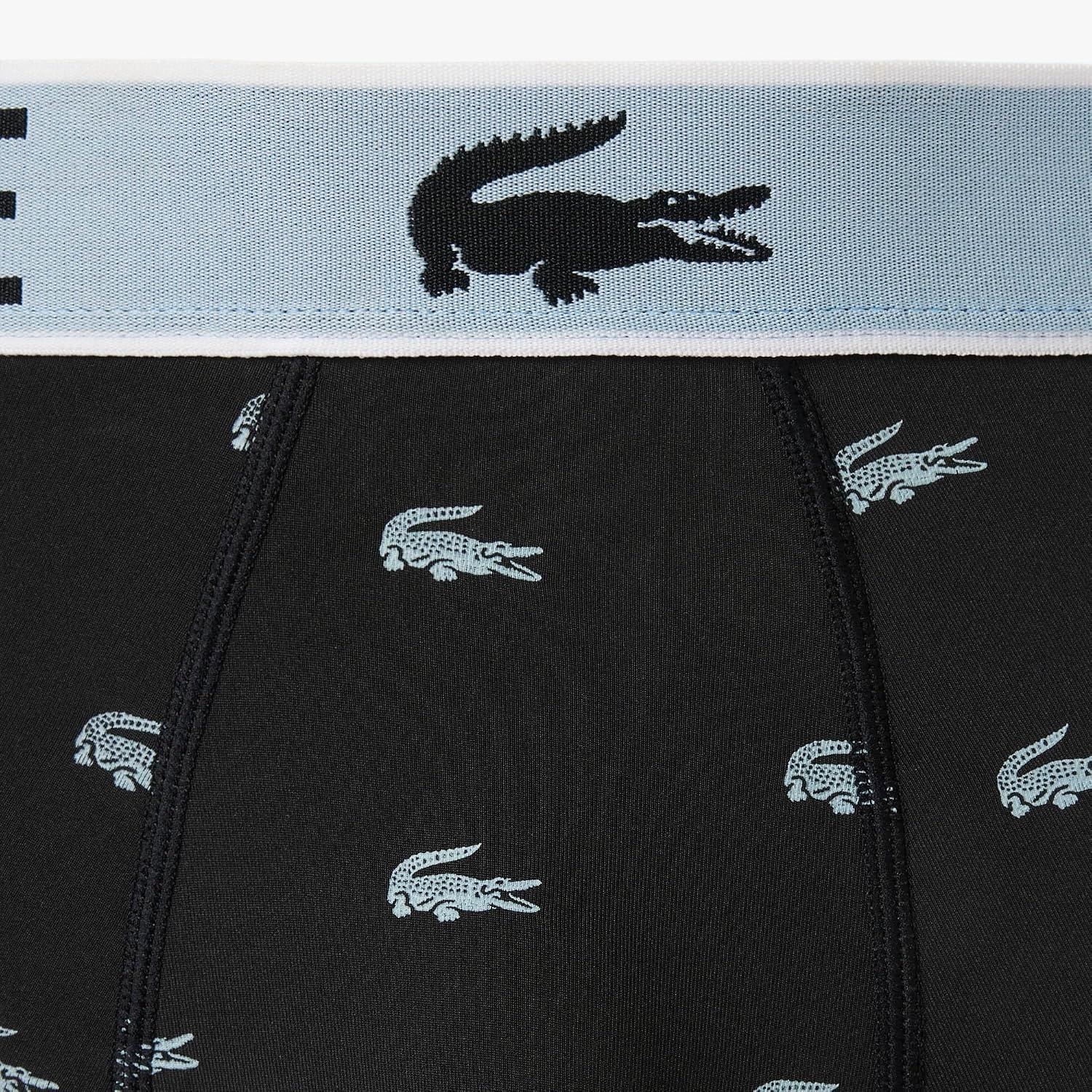 image:imageLacoste 3Pack All Over Print Active Microfiber TrunksBlackNavyWhite