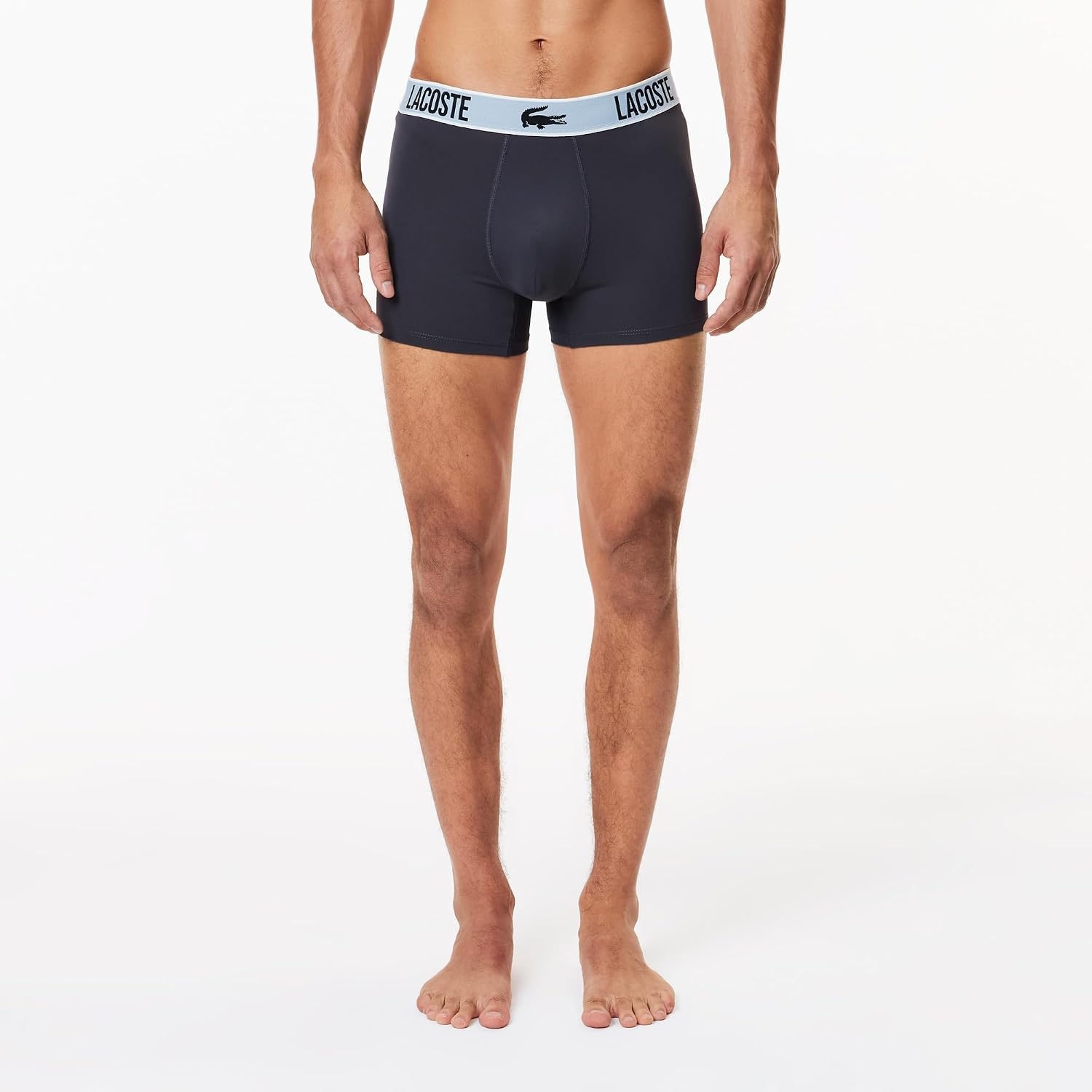 image:imageLacoste 3Pack All Over Print Active Microfiber TrunksBlackNavyWhite