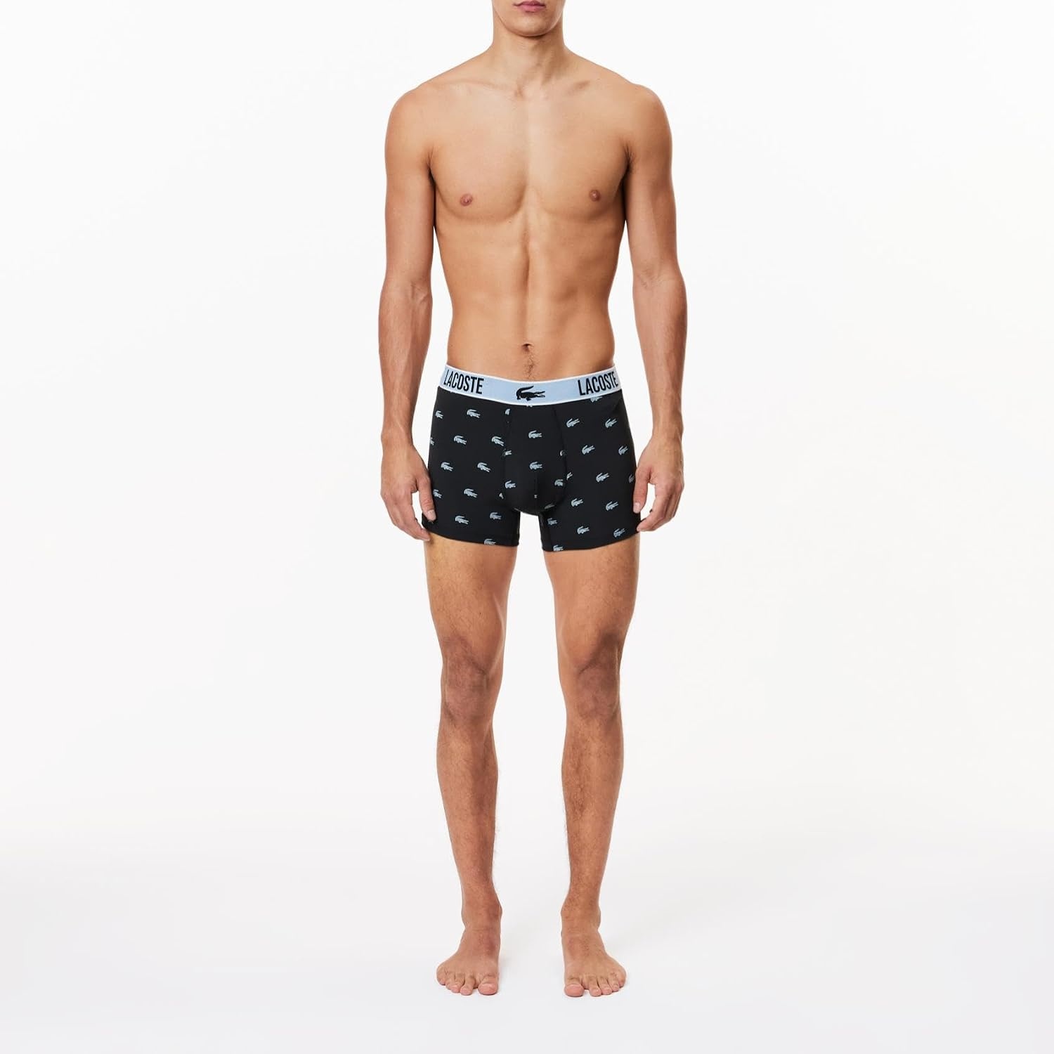 image:imageLacoste 3Pack All Over Print Active Microfiber TrunksBlackNavyWhite