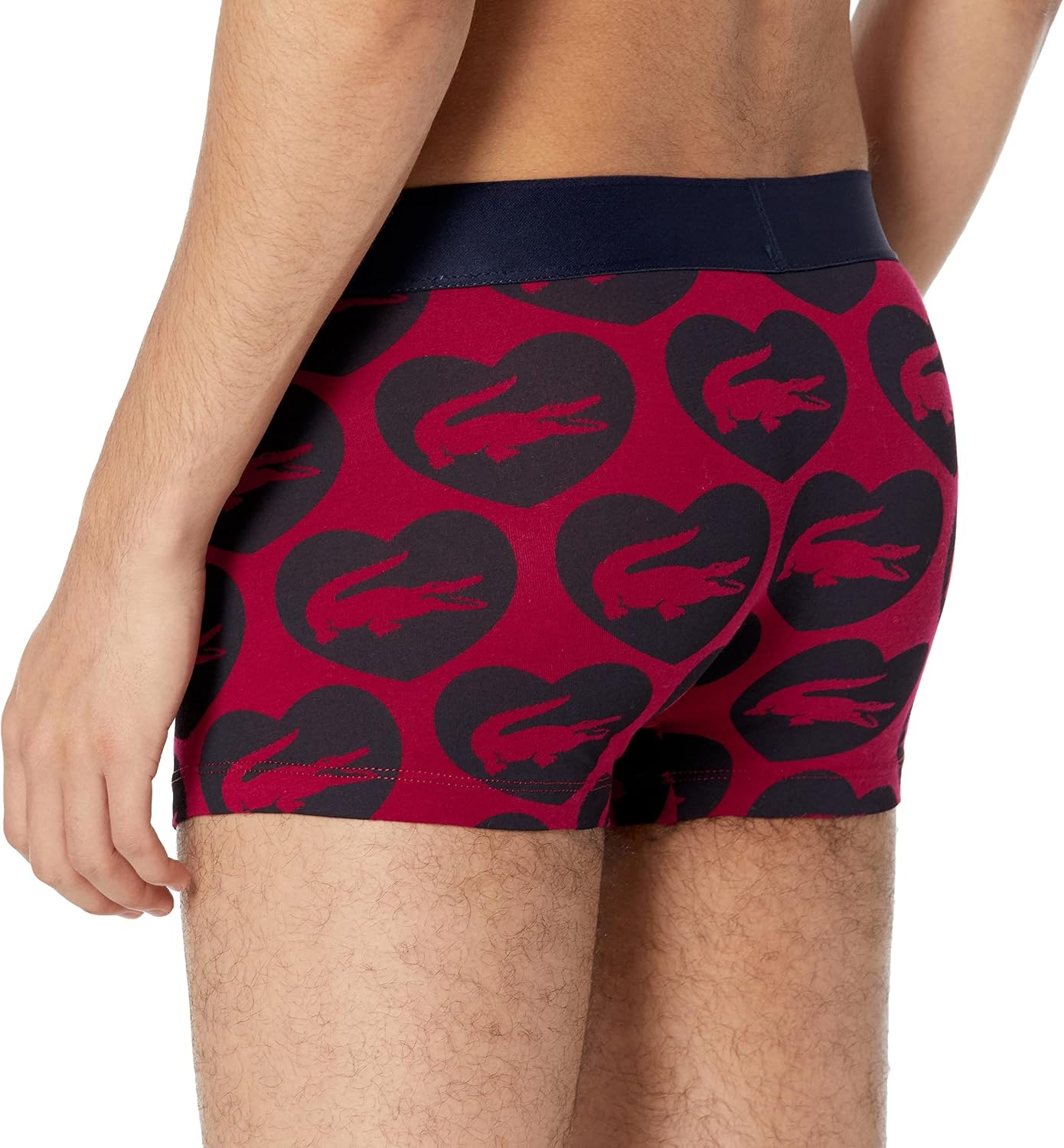 image:imageLacoste 3Pack All Over Print Active Microfiber TrunksBordeauxNavy Blue