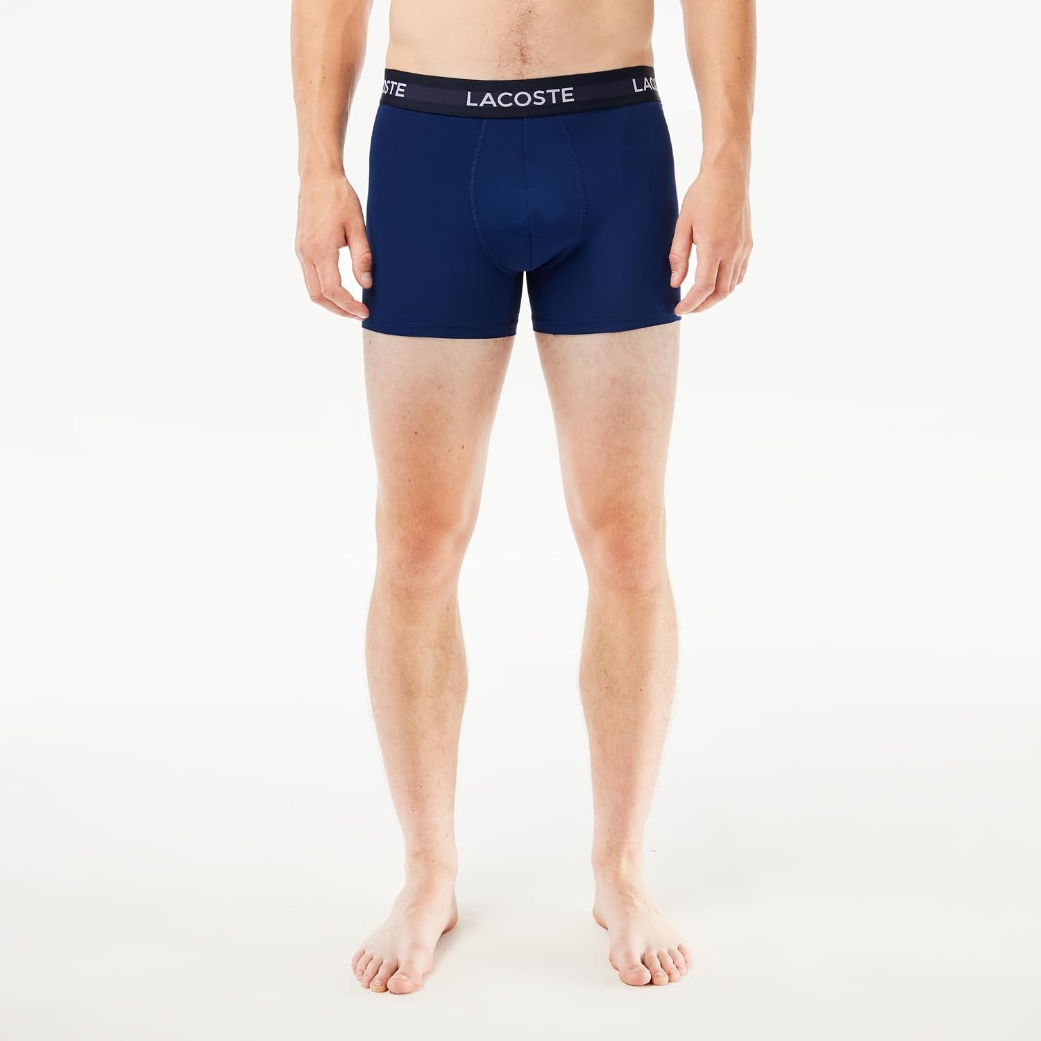 image:imageLacoste 3Pack All Over Print Active Microfiber TrunksNavy BlueDeep OceanTropical Blue New