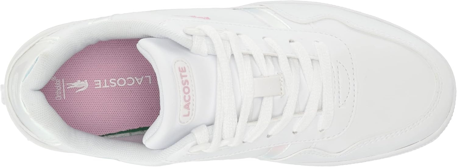 image:imageLacoste Childrens TClip SneakersWhiteGlossLogMarzipanJava Blue 10