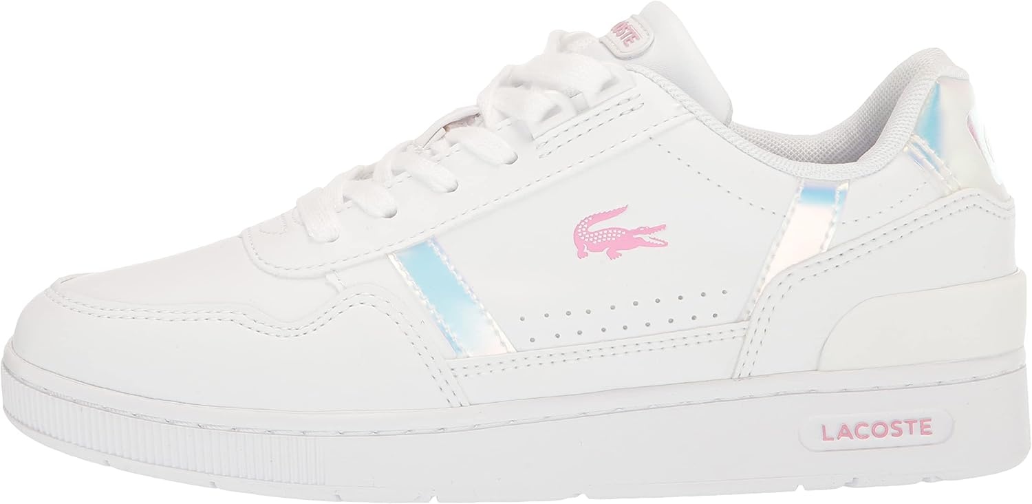 image:imageLacoste Childrens TClip SneakersWhiteGlossLogMarzipanJava Blue 10
