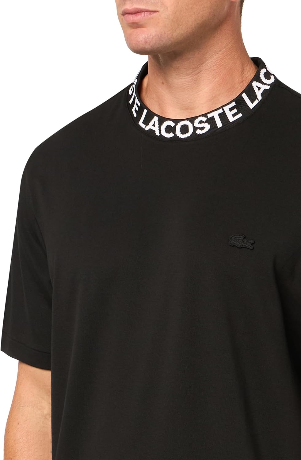 image:imageLacoste Cotton Jersey Signature Print TShirtBlack