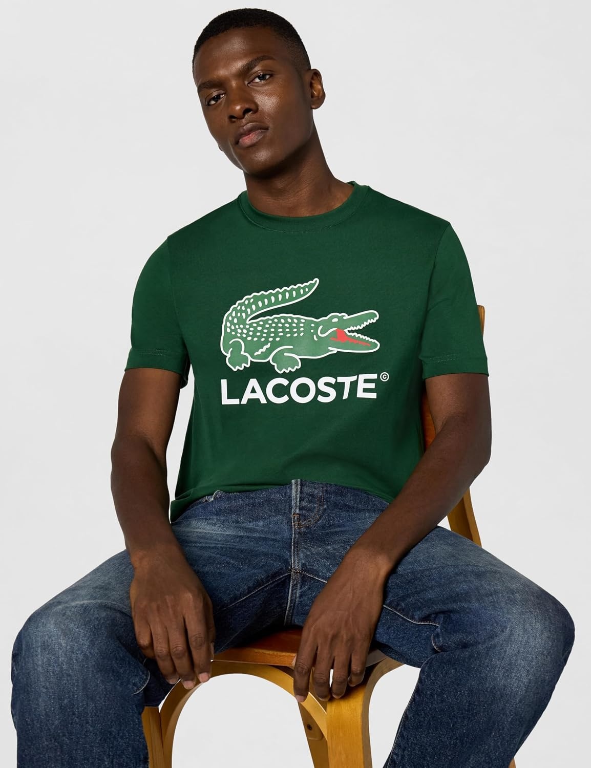 image:imageLacoste Cotton Jersey Signature Print TShirtGreen