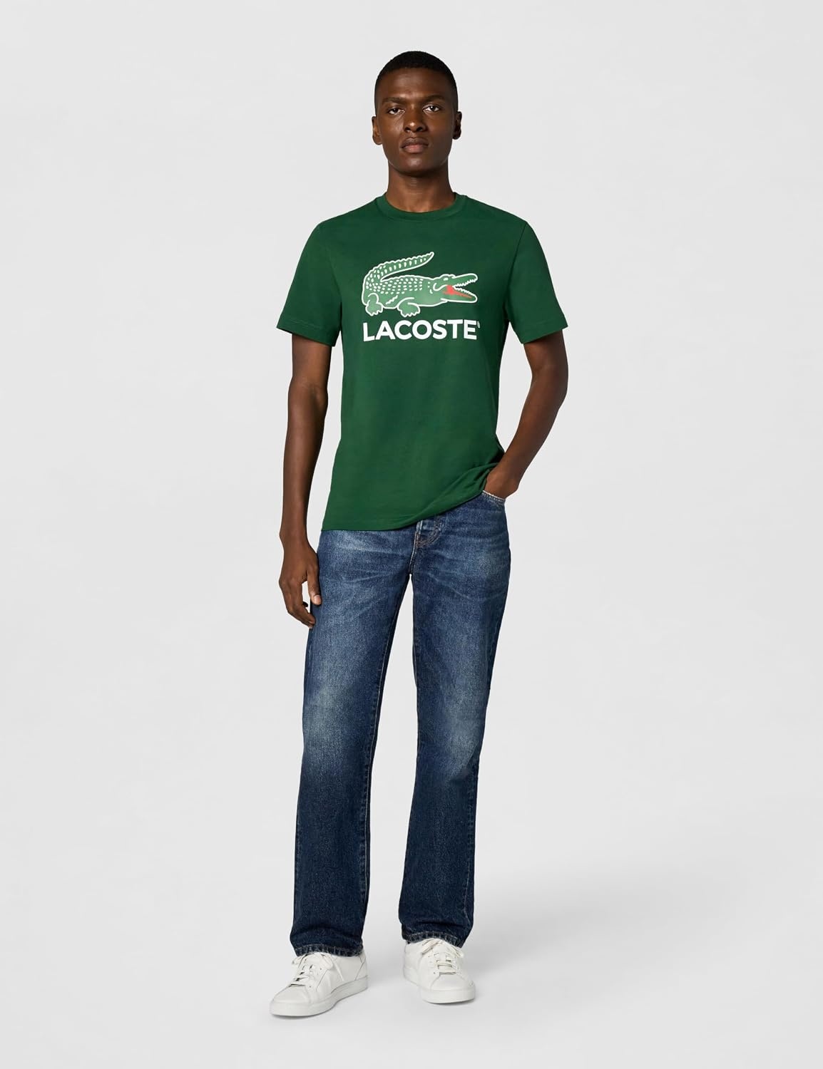 image:imageLacoste Cotton Jersey Signature Print TShirtGreen