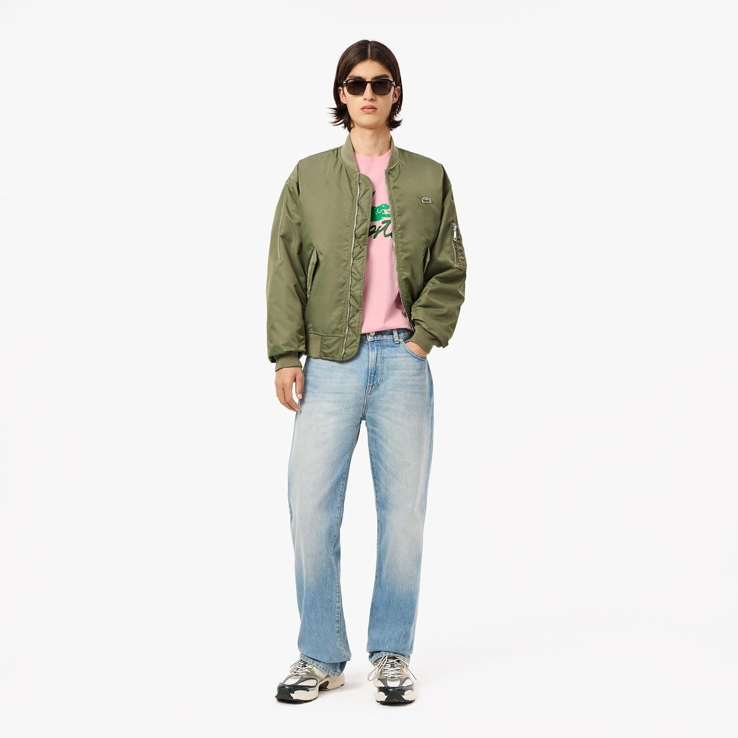 image:imageLacoste Cotton Jersey Signature Print TShirtLotus Signature