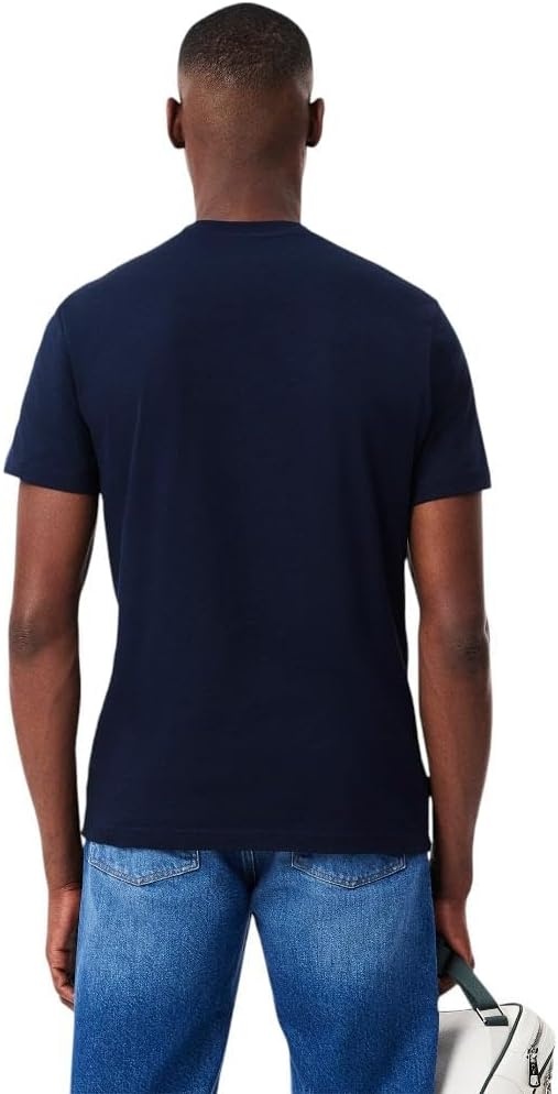 image:imageLacoste Cotton Jersey Signature Print TShirtNavy Blue