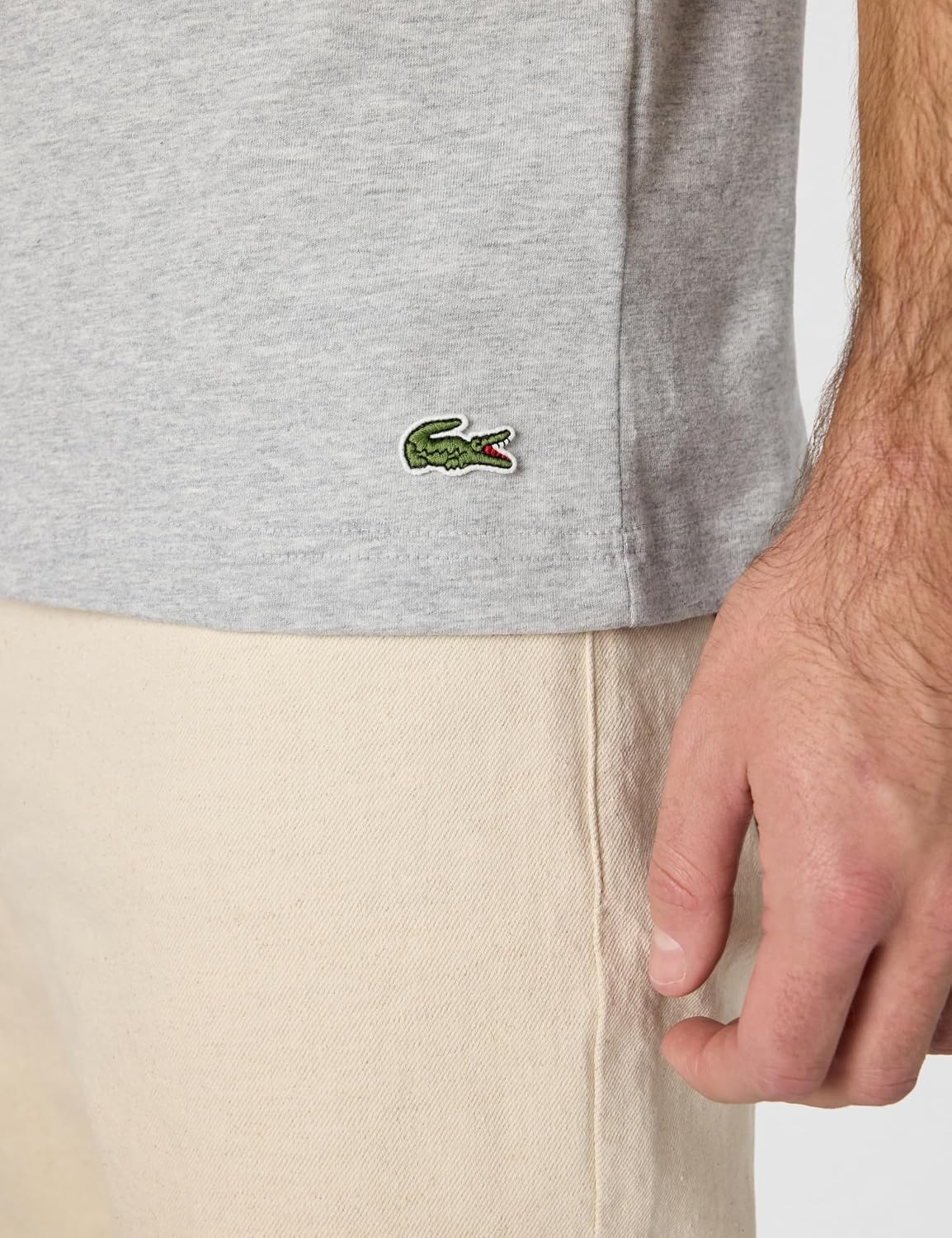 image:imageLacoste Cotton Jersey Signature Print TShirtSilver Chine