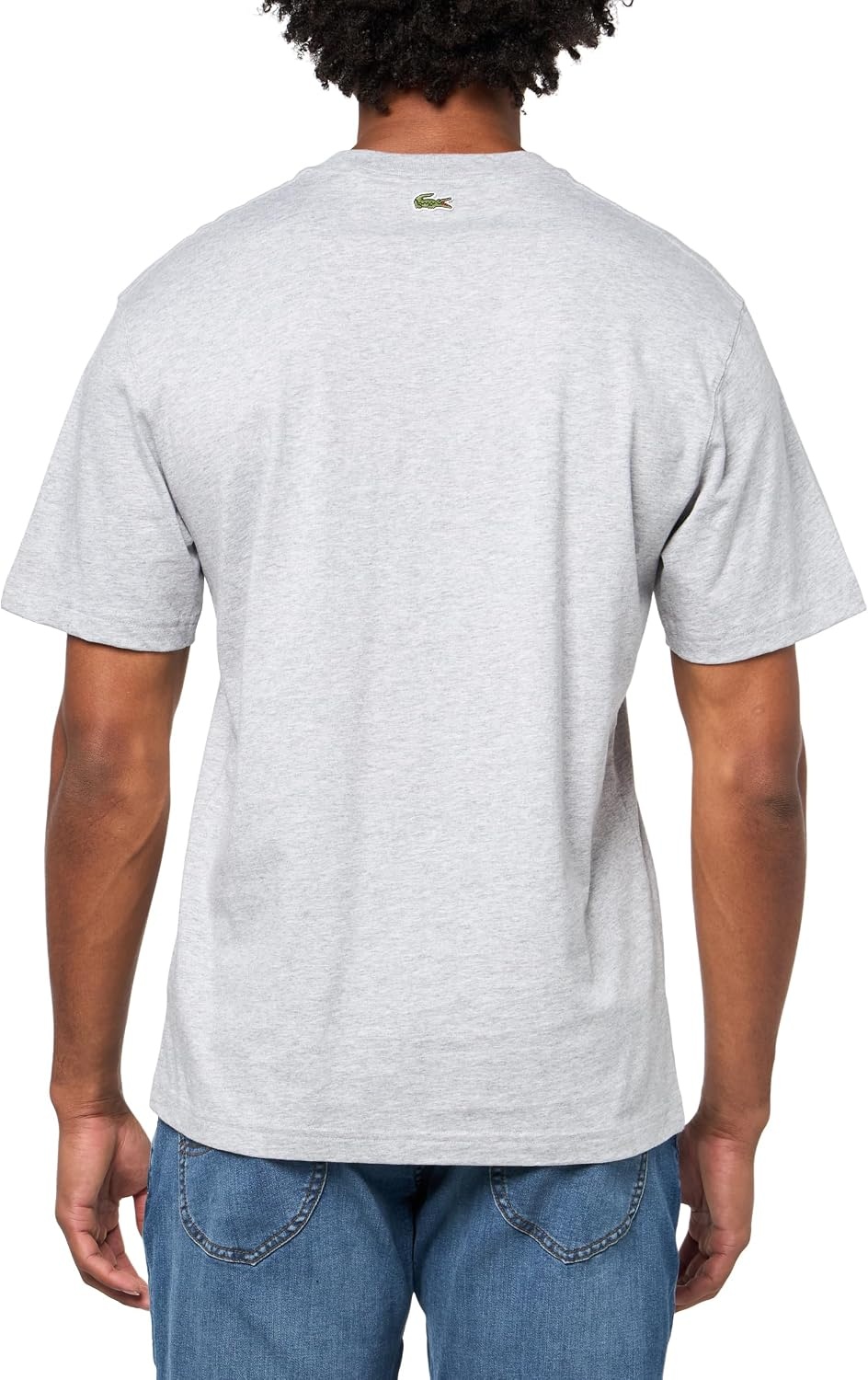 image:imageLacoste Cotton Jersey Signature Print TShirtSilver Chine Signature