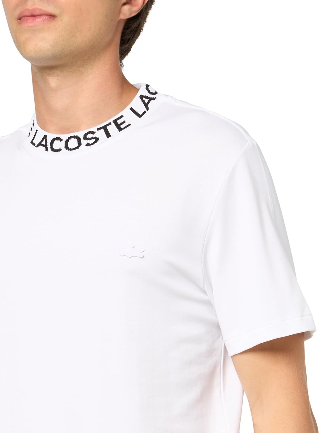 image:imageLacoste Cotton Jersey Signature Print TShirtWhite