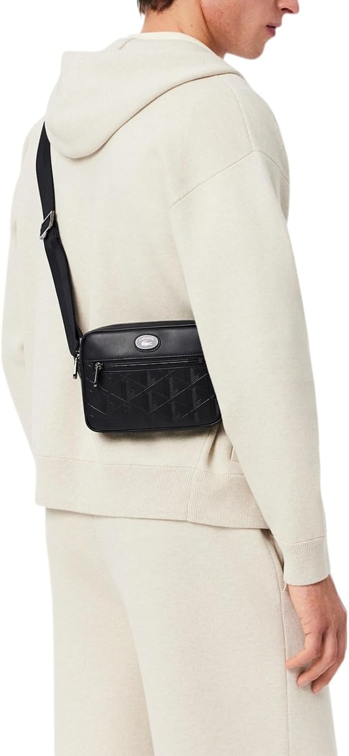 image:imageLacoste Embossed Monogram Shoulder BagBlack