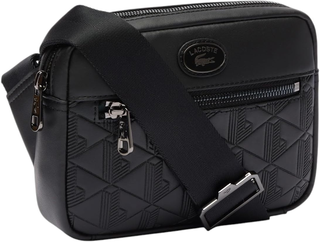 image:imageLacoste Embossed Monogram Shoulder BagBlack