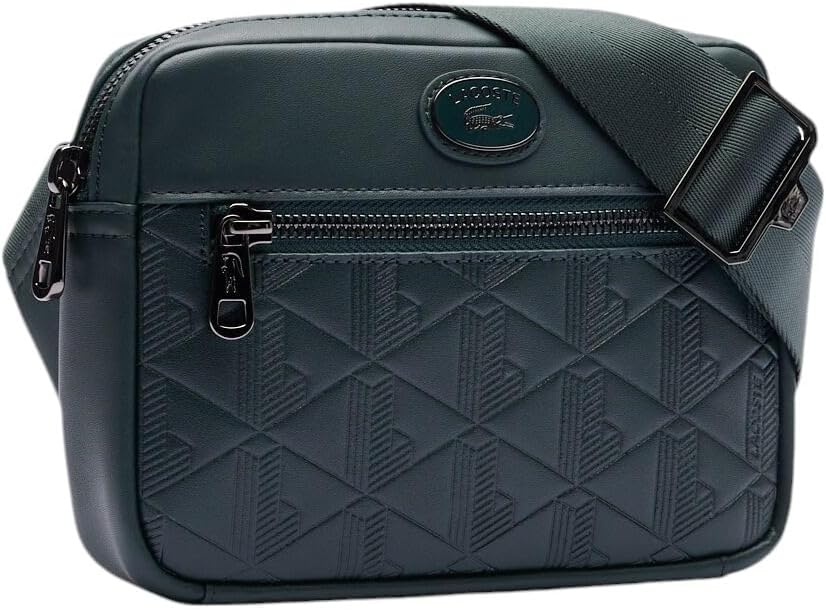 image:imageLacoste Embossed Monogram Shoulder BagDark Green