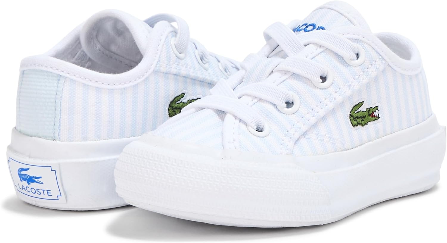 image:imageLacoste Infants Backcourt SneakersStripes Light BlueWhite