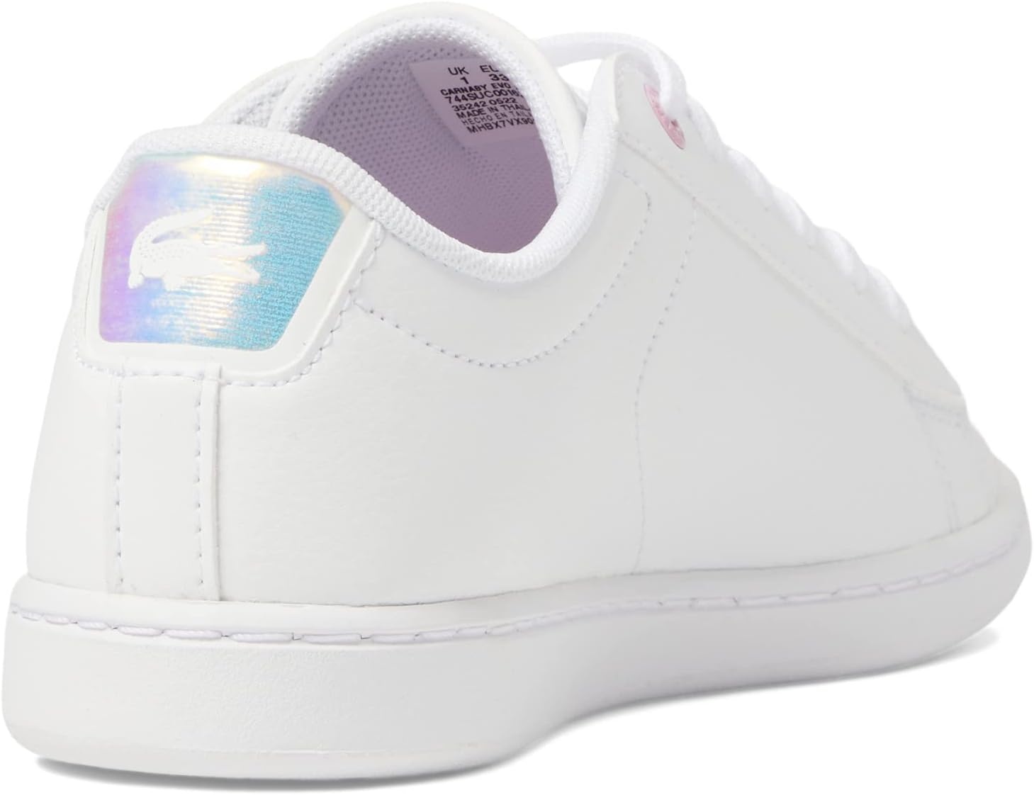 image:imageLacoste Infants Carnaby Evo SneakerWhiteGlossLogMarzipanJava Blue 10