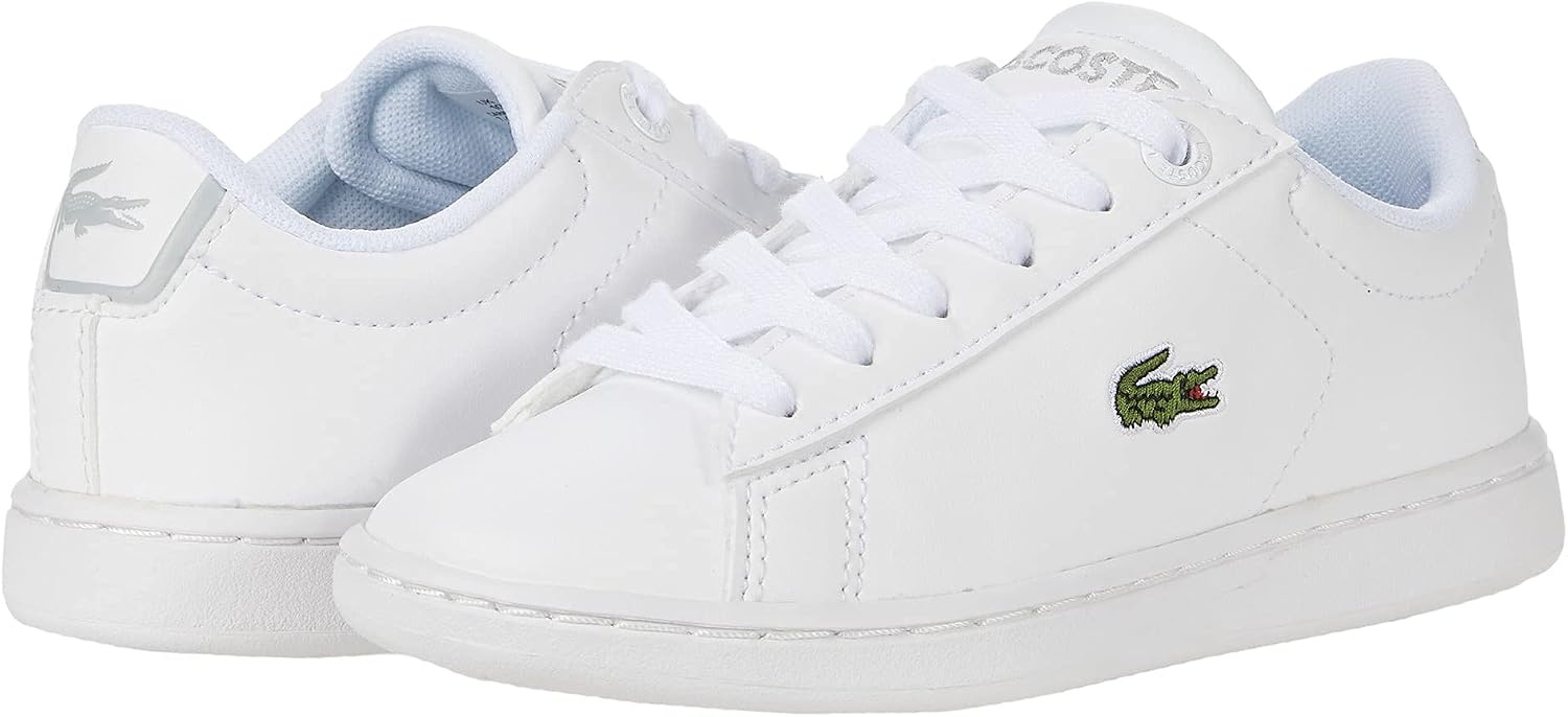 image:imageLacoste Infants Carnaby Evo SneakerWhiteGlossLogMarzipanJava Blue 20
