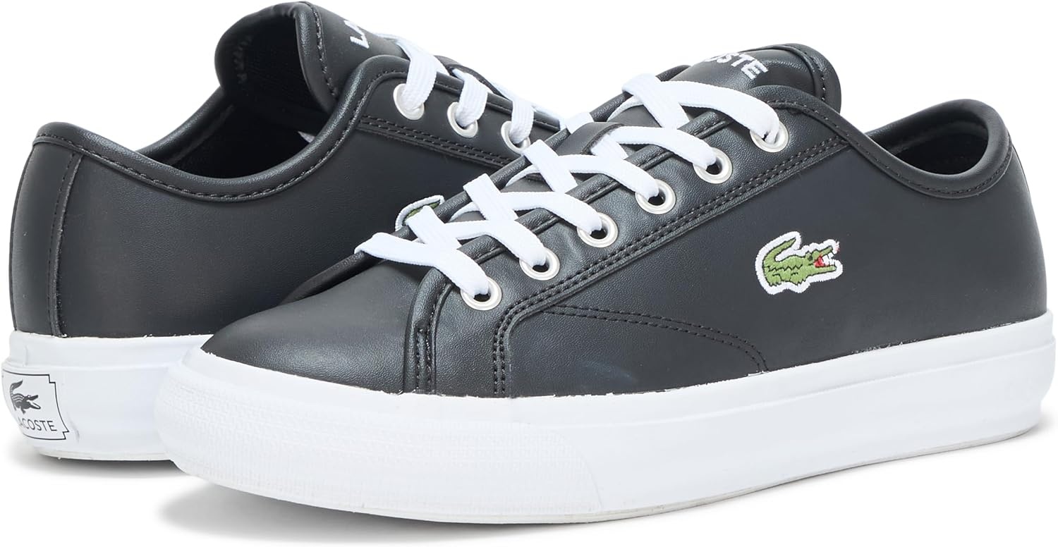 image:imageLacoste Juniors Backcourt SneakersPolished BlackWhite