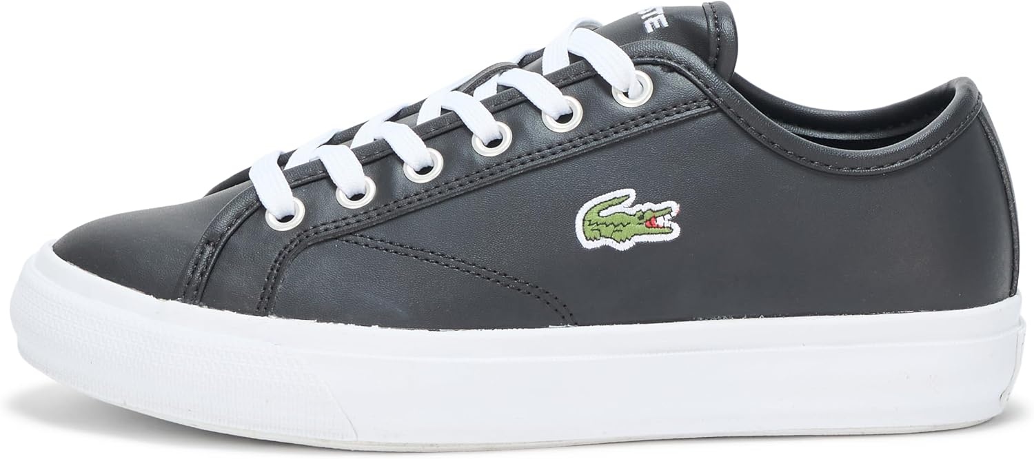 image:imageLacoste Juniors Backcourt SneakersPolished BlackWhite