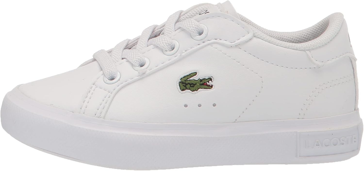 image:imageLacoste Kids Powercourt Sneakers ToddlerLittle KidWhiteGlossLogMarzipanJava Blue