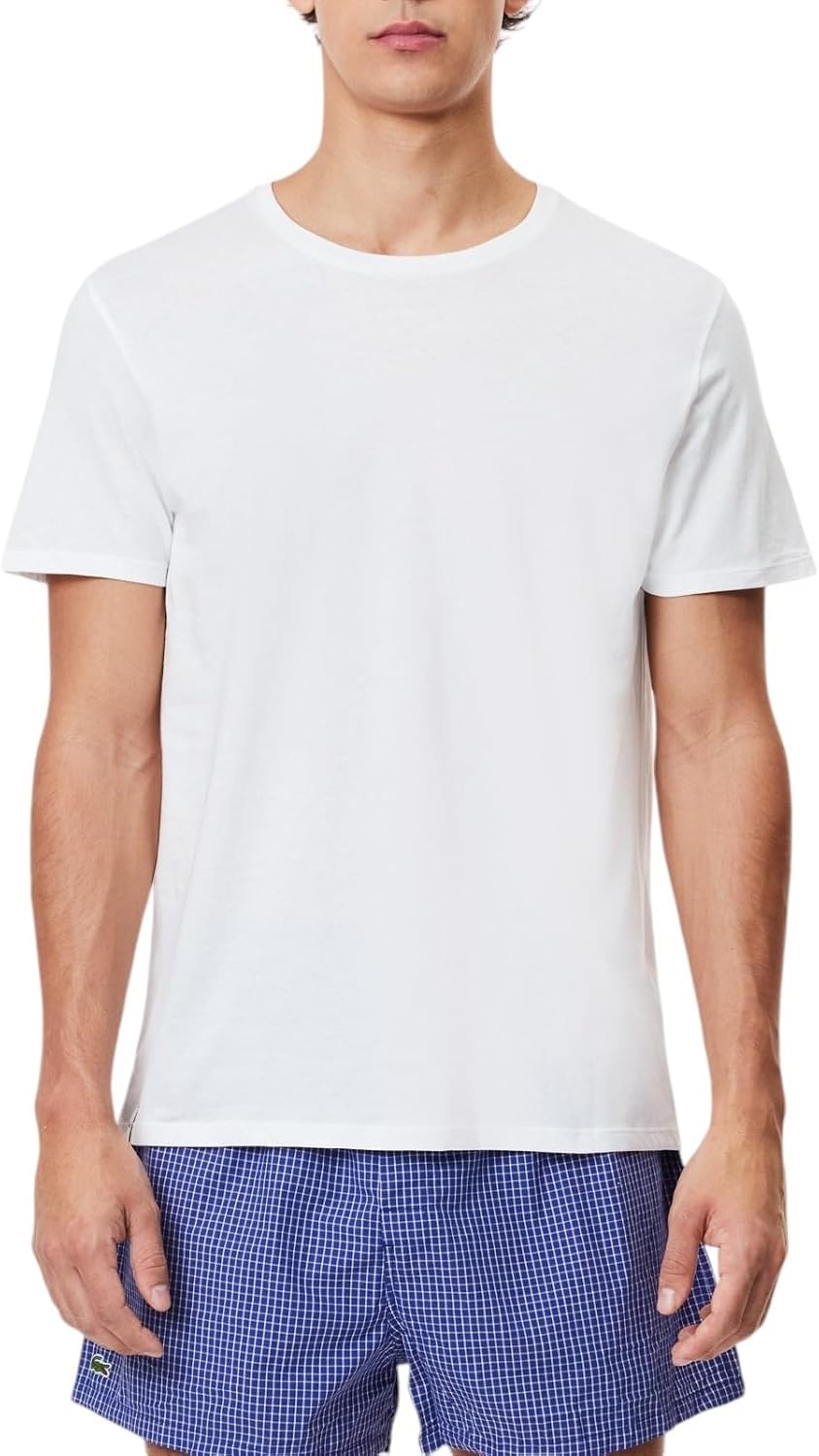 image:imageLacoste Mens 100 Cotton Regular Fit Crew Neck Undershirt 3pack Amazon ExclusivesWhite