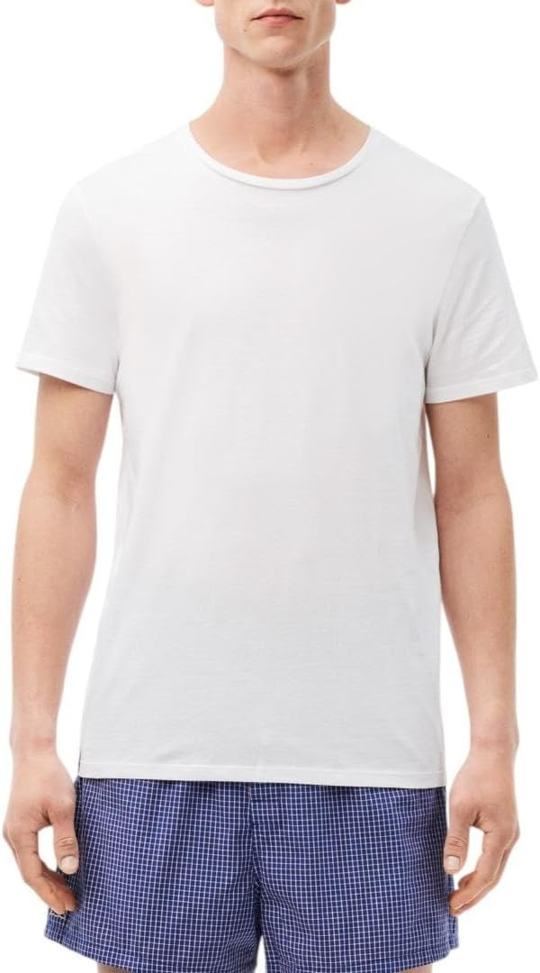 image:imageLacoste Mens 100 Cotton Regular Fit Crew Neck Undershirt 3pack Amazon ExclusivesWhiteDove GreyBlack