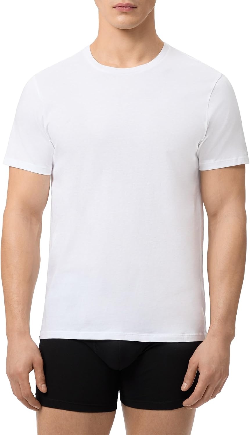 image:imageLacoste Mens 100 Cotton Regular Fit Crew Neck Undershirt 3pack Amazon ExclusivesWhiteWhiteBlack
