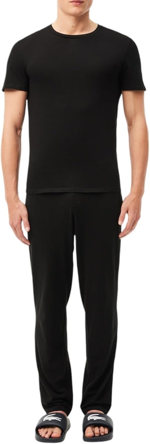 image:imageLacoste Mens 100 Cotton Slim Fit Crew Neck Undershirt 3packBlack