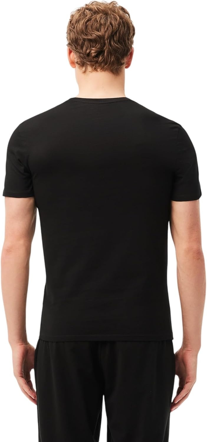 image:imageLacoste Mens 100 Cotton Slim Fit Crew Neck Undershirt 3packBlack
