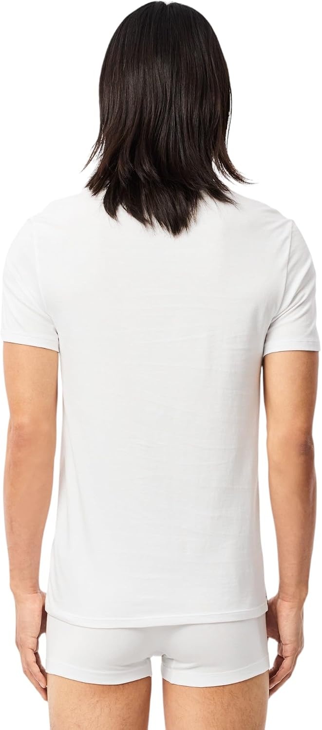 image:imageLacoste Mens 100 Cotton Slim Fit Crew Neck Undershirt 3packWhite