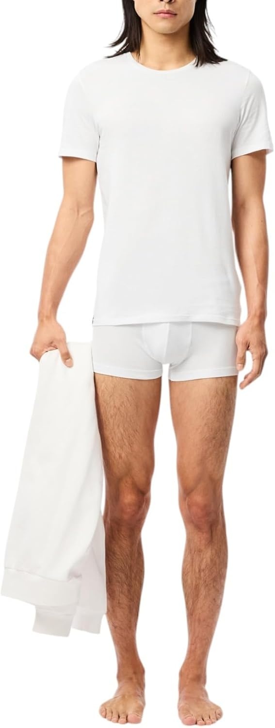 image:imageLacoste Mens 100 Cotton Slim Fit Crew Neck Undershirt 3packWhite