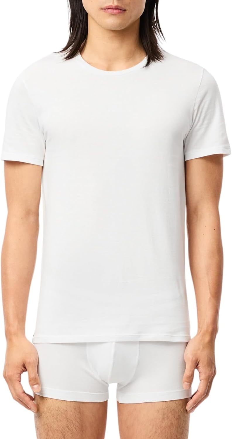 image:imageLacoste Mens 100 Cotton Slim Fit Crew Neck Undershirt 3packWhite