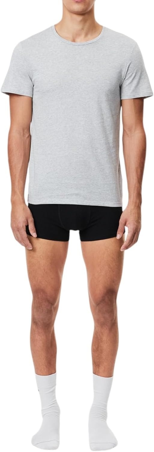 image:imageLacoste Mens 100 Cotton Slim Fit Crew Neck Undershirt 3packWhiteDove GreyBlack
